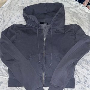Brandy Melville blue cropped zip up jacket
